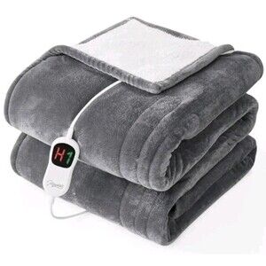 Homemate Electric Heated Blanket Ultra Soft 62x84 10 Heat Settings Auto-Off ETL
